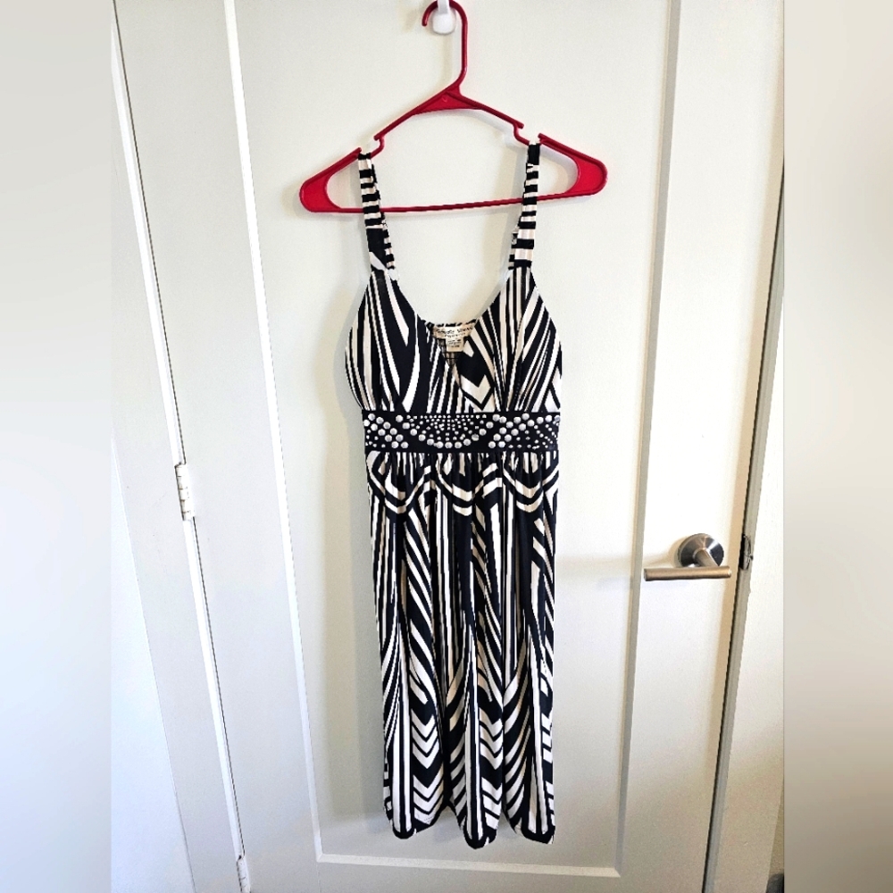 Studio West Apparel zebra stripe tie back dress L